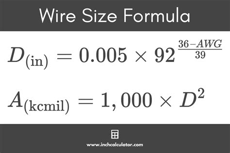 measuring thickness of wire|formula to calculate wire size.